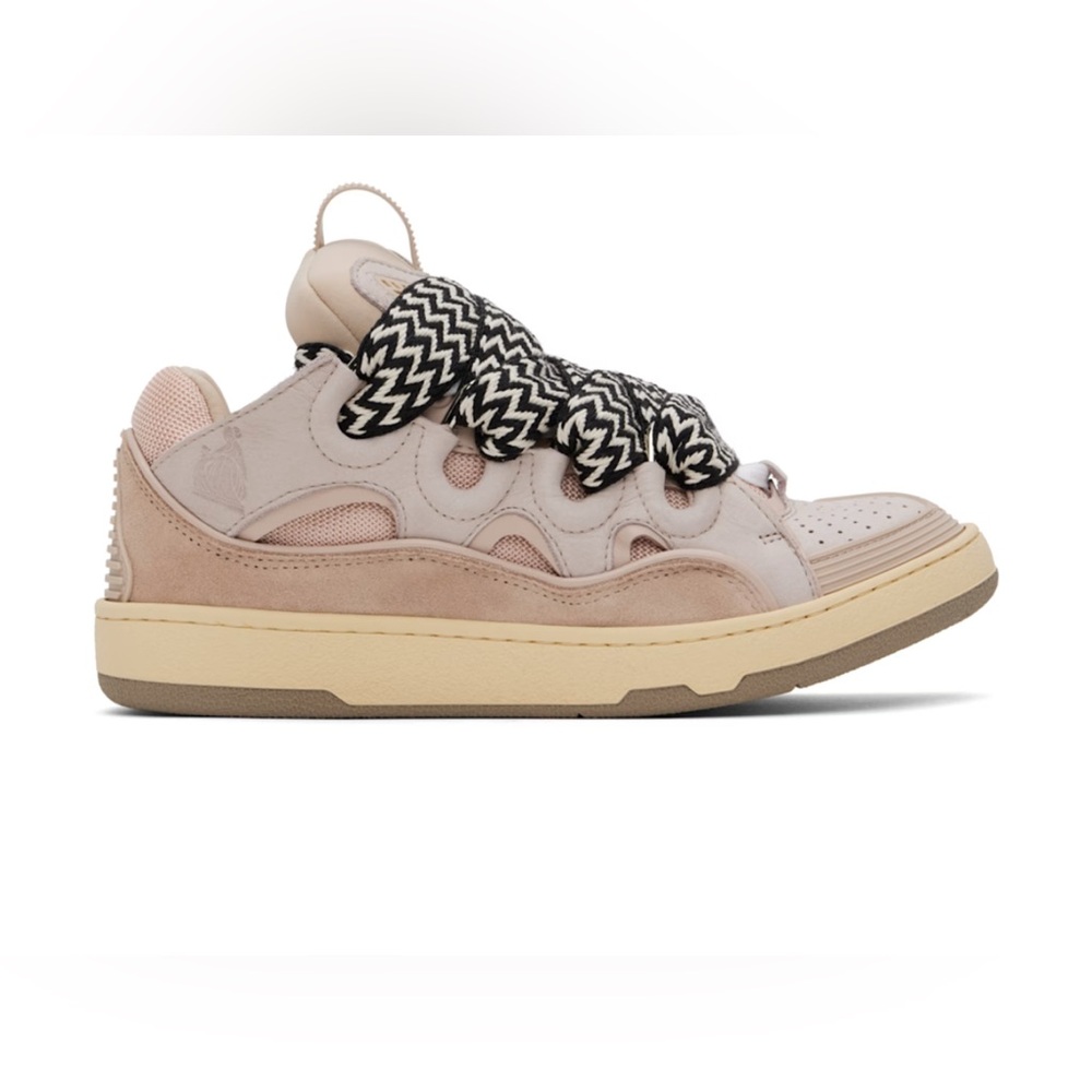 Lanvin Pink Leather Curb Sneakers
